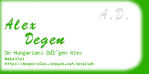 alex degen business card